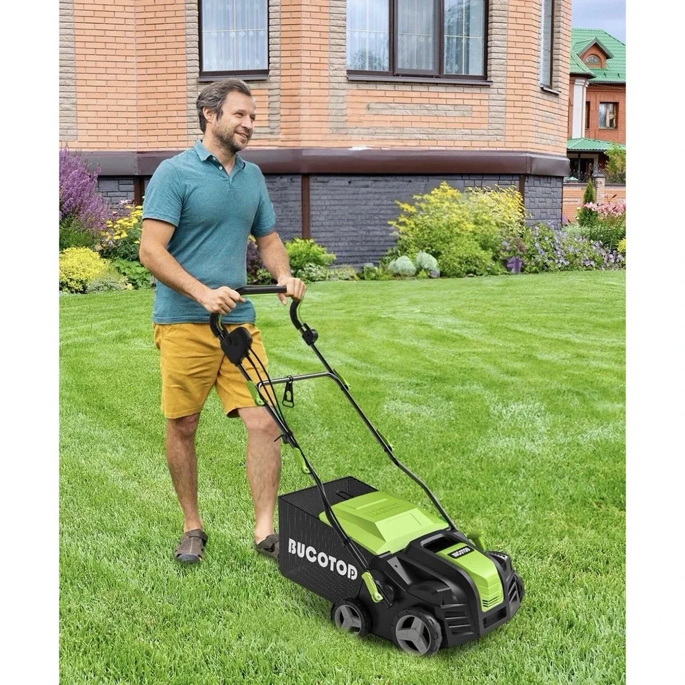 2-In-1 Dethatcher & 16-Inch Scarifier Electric Corded, 15 Amp Bucotod